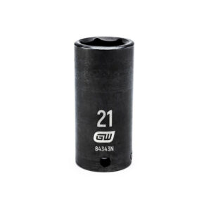 GearWrench 84343N 3/8'' Drive 6 Point Deep Impact Metric Socket 21mm