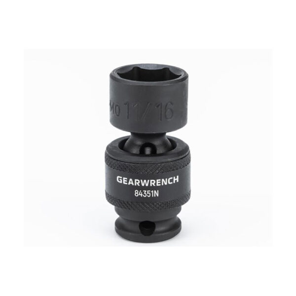 GearWrench 84351N 3/8'' Drive 6 Point Standard Universal Impact SAE Socket 11/16''