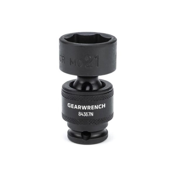 GearWrench 84367N 3/8'' Drive 6 Point Standard Universal Impact Metric Socket 21mm