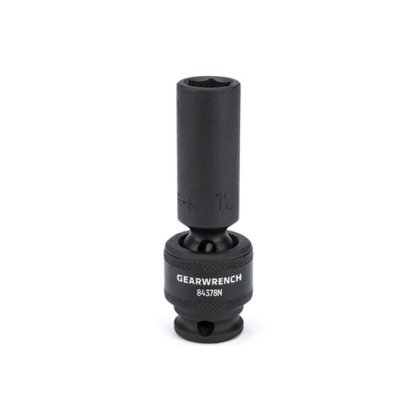 GearWrench 84378N 3/8'' Drive 6 Point Deep Universal Impact Metric Socket 12mm