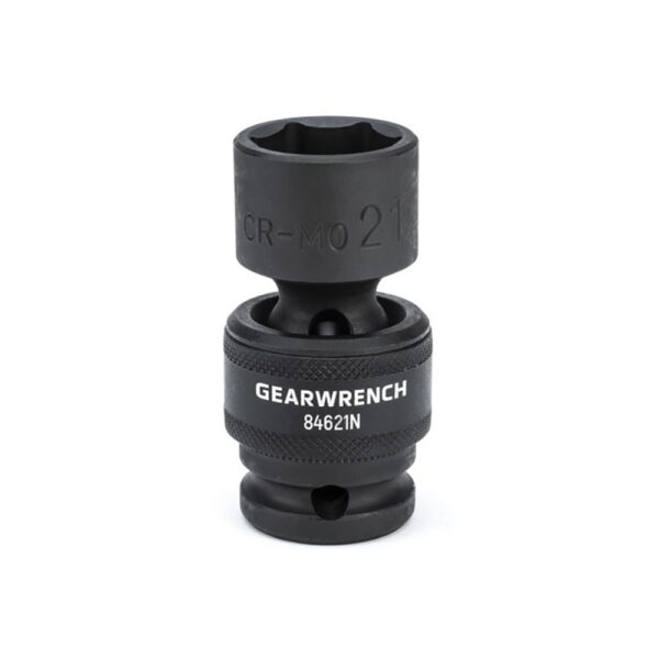GearWrench 84621N 1/2'' Drive 6 Point Standard Universal Impact Metric Socket 21mm