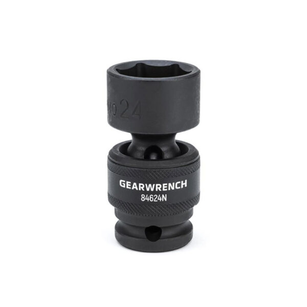 GearWrench 84624N 1/2'' Drive 6 Point Standard Universal Impact Metric Socket 24mm