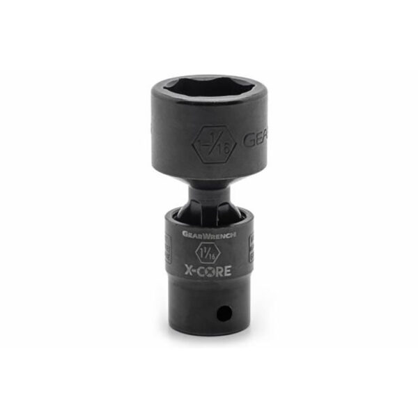 GearWrench 84746 1/2'' Drive 6 Point Standard X-Core Pinless Impact Universal SAE Socket 1-1/16''