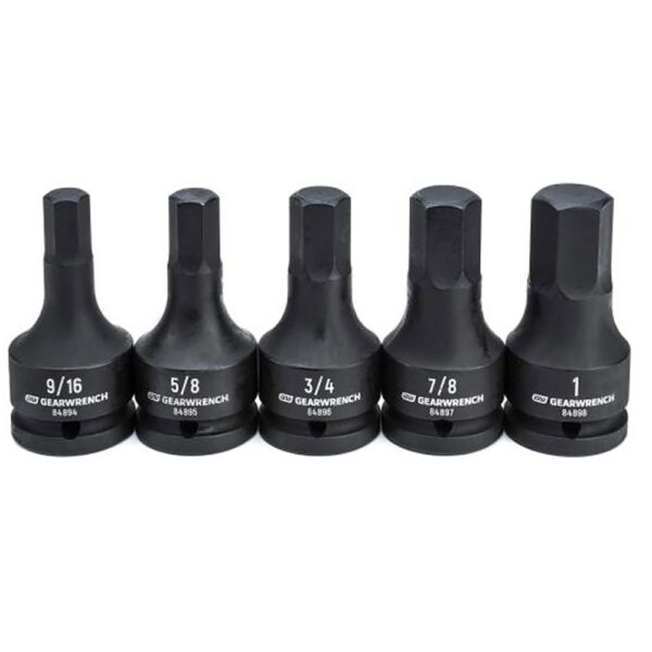 GearWrench 84899 5pc 3/4'' Drive Hex Bit Impact SAE Socket Set