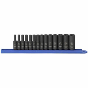 GearWrench 84909 14pc 1/4'' Drive 6 Point Deep Impact Metric Socket Set