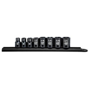 GearWrench 84910N 8pc 3/8'' Drive 6 Point Standard Impact SAE Socket Set
