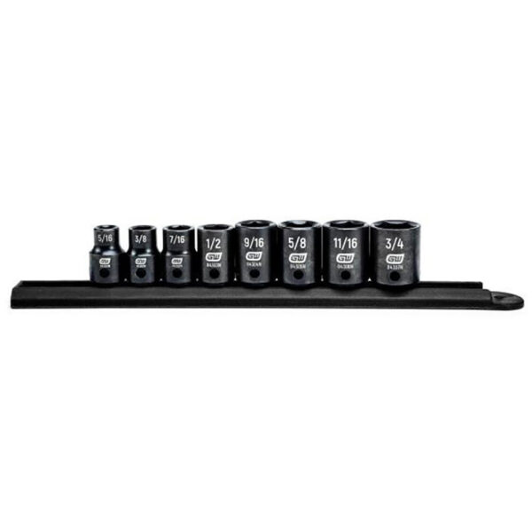 GearWrench 84910N 8pc 3/8'' Drive 6 Point Standard Impact SAE Socket Set