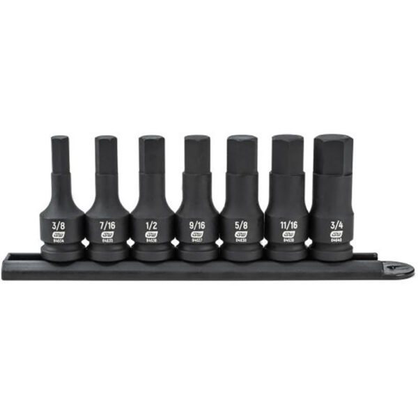 GearWrench 84941 7pc 1/2'' Drive Hex Bit Impact SAE Socket Set