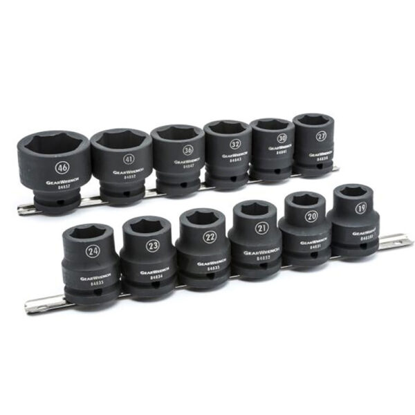 GearWrench 84958 12pc 3/4'' Drive 6 Point Standard Impact Metric Socket Set