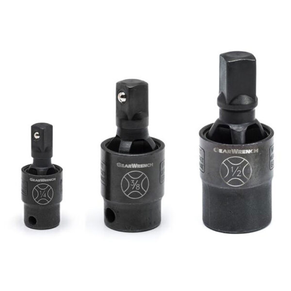 GearWrench 84960 3 Pc. 1/4'', 3/8'' & 1/2'' Drive X-Core Pinless Impact Universal Joint Set