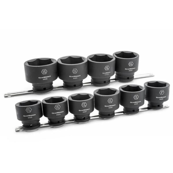 GearWrench 84998 10pc 3/4'' Drive 6 Point Standard Impact SAE Socket Set