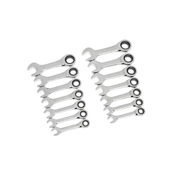 GearWrench 72-Tooth 12 Point Stubby Ratcheting Combination Wrenches