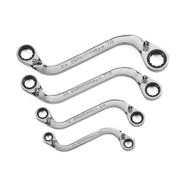 GearWrench 72-Tooth 12 Point Reversible S-Shape Double Box Ratcheting Wrenches