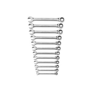 GearWrench 85597 12PC 72-Tooth 12 Point Open End Ratcheting Metric Wrench Set