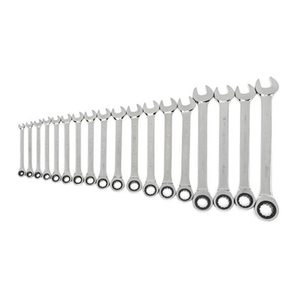 GearWrench 85890-02 18PC 72-Tooth 12 Point Ratcheting Combination Metric Wrench Set