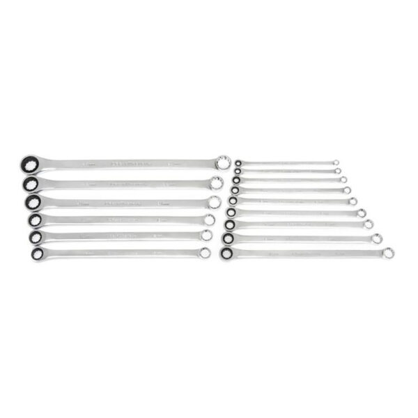 GearWrench 85985-07 15PC 72-Tooth 12 Point XL GearBox Double Box Ratcheting Metric Wrench Set