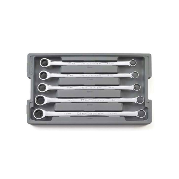 GearWrench 85987 5PC 72-Tooth 12 Point XL GearBox Double Box Ratcheting Metric Wrench Add-On Set