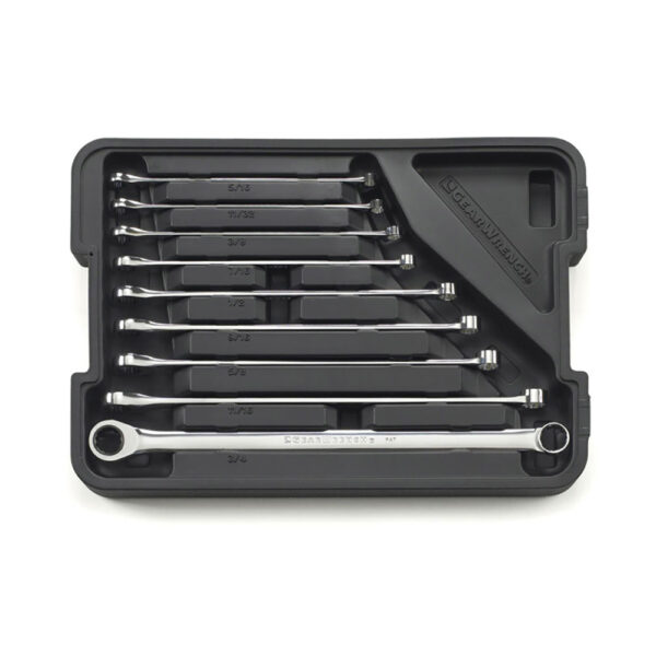 GearWrench 85998 9PC 72-Tooth 12 Point XL GearBox Double Box Ratcheting SAE Wrench Set
