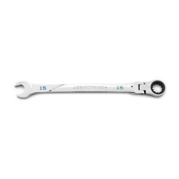 GearWrench 86215 15mm 120XP Universal Spline XL Flex Head Ratcheting Combination Wrench