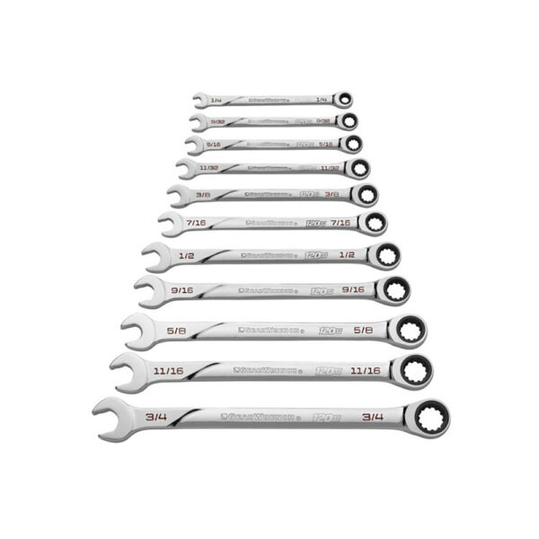 GearWrench 86450 11PC 120XP Universal Spline XL Ratcheting Combination SAE Wrench Set