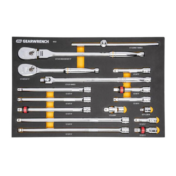 GearWrench 86522 16PC 1/2'' 90-Tooth Ratchet & Drive Tool Modular Set