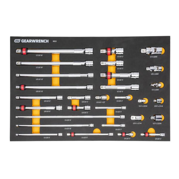 GearWrench 86523 29PC 1/4'', 3/8'', 1/2'' Master Chrome Drive Tool Accessories Modular Set