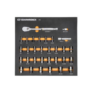 GearWrench 86525 31PC 3/8'' Drive 90-Tooth Ratchet and Bolt Biter Socket Modular Set