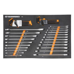 GearWrench 86528 44PC 90-Tooth SAE/Metric Combination Ratcheting Wrench & Long Arm Hex Key Modular Set