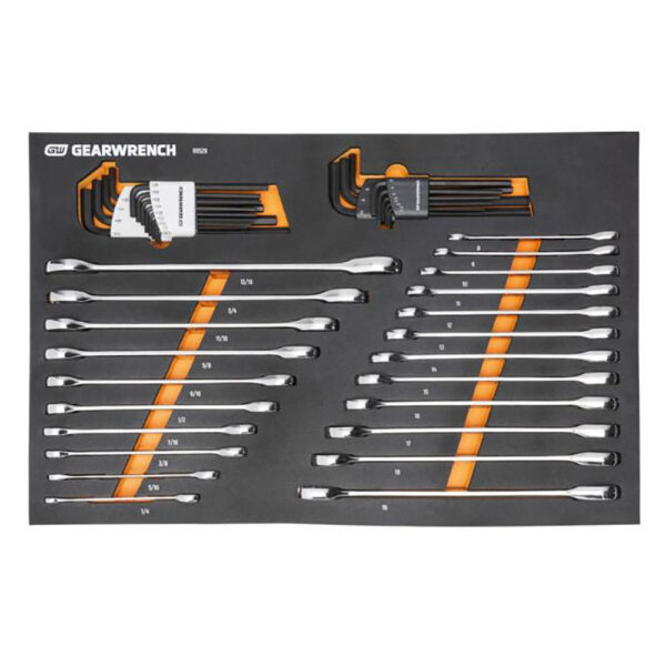 GearWrench 86528 44PC 90-Tooth SAE/Metric Combination Ratcheting Wrench & Long Arm Hex Key Modular Set