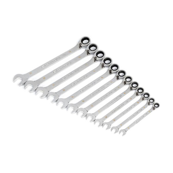 GearWrench 86627 12PC 90-Tooth 12 Point Metric Reversible Ratcheting Combination Wrench Set