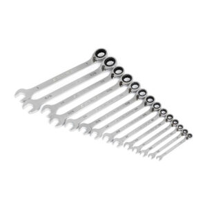 GearWrench 86660 14PC 90-Tooth 12 Point SAE Reversible Ratcheting Combination Wrench Set