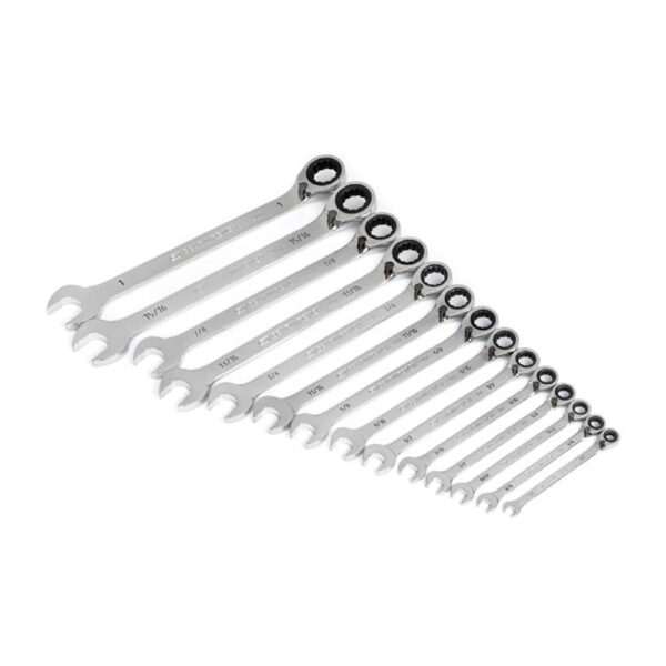 GearWrench 86660 14PC 90-Tooth 12 Point SAE Reversible Ratcheting Combination Wrench Set