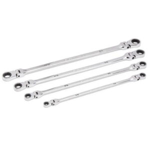 GearWrench 86831 4PC 90-Tooth 12 Point GearBox Double-Flex Ratcheting SAE Wrench Set