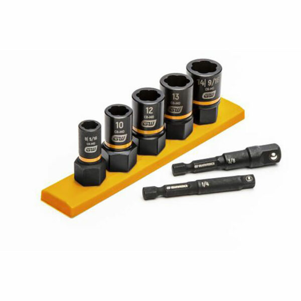 GearWrench 87911 7 Pc. 1/4'' & 3/8'' Drive Metric Bolt Biter Impact Extraction Socket Set