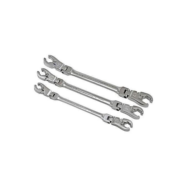 GearWrench 89099 3PC Ratcheting Flex Head Flare Nut Metric Wrench Set