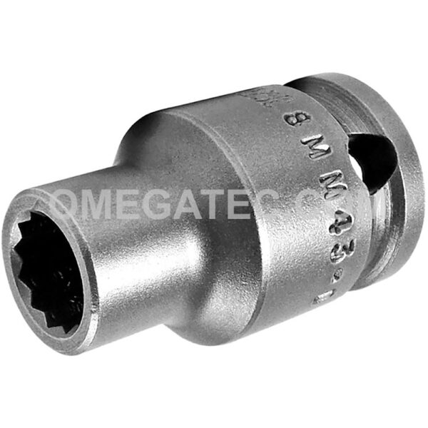 Apex 8MM43-D 8mm 12-Point Standard Impact Socket, Thin Wall, 3/8'' Square Drive