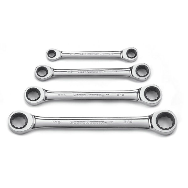 GearWrench 9240D 4PC 72-Tooth 12 Point Double Box Ratcheting SAE Wrench Set