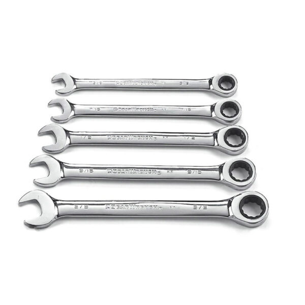 GearWrench 93005 5PC 72-Tooth 12 Point Ratcheting Combination SAE Wrench Set