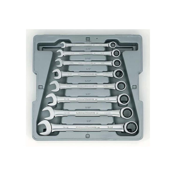 GearWrench 9308D 8PC 72-Tooth 12 Point Ratcheting Combination SAE Wrench Set
