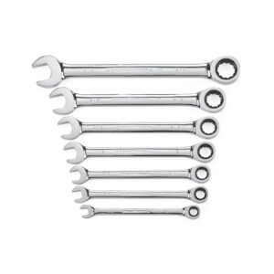GearWrench 9317 7PC 72-Tooth 12 Point Ratcheting Combination SAE Wrench Set