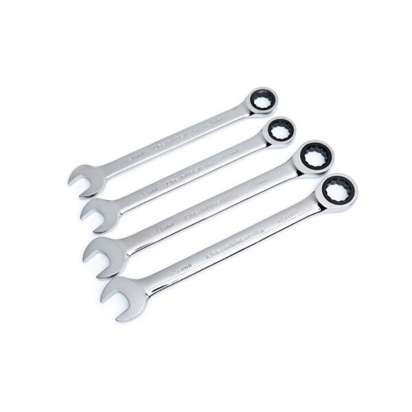 GearWrench 9413 4PC 72-Tooth 12 Point Ratcheting Combination Metric Wrench Set with Tray
