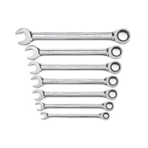 GearWrench 9417 7PC 72-Tooth 12 Point Ratcheting Combination Metric Wrench Set