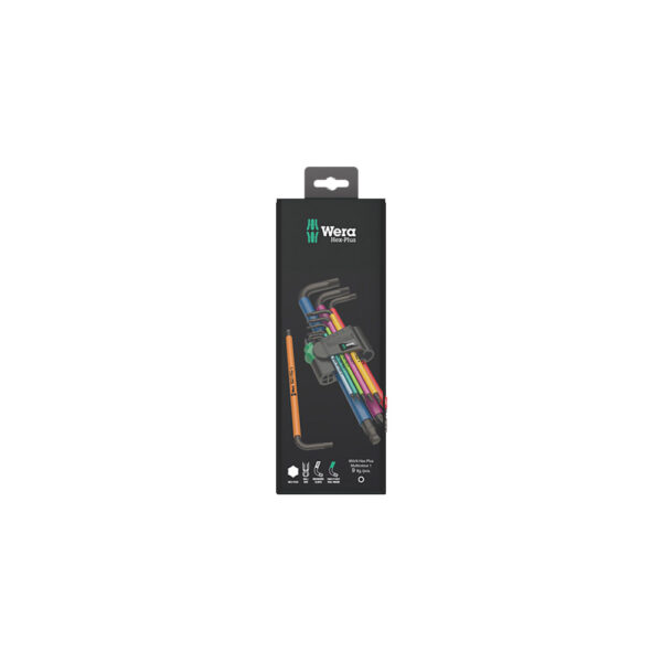 Wera 05073593001 9 Pc. 950/9 Hex-Plus Multicolor 1 SB BlackLaser Metric L-Key Set