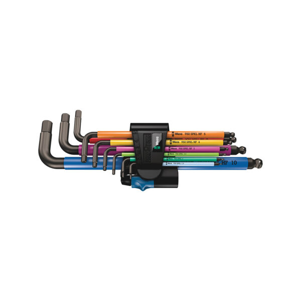Wera 05022210001 9 Pc. 950/9 Hex-Plus Multicolor HF 1 BlackLaser Metric L-Key Set w/ Holding Function