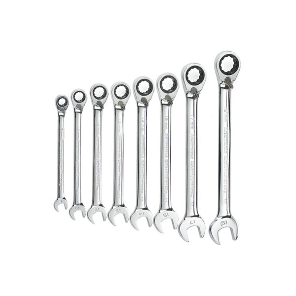 GearWrench 9543 8PC 72-Tooth 12 Point Reversible Ratcheting Combination Metric Wrench Set
