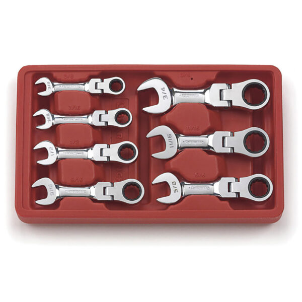 GearWrench 72-Tooth 12 Point Stubby Flex Head Ratcheting Combination Wrenches