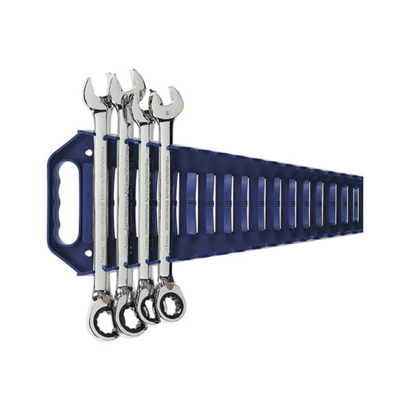 GearWrench 9601RN 10PC 72-Tooth 12 Point Reversible Ratcheting Combination Metric Wrench Set with Tool Roll