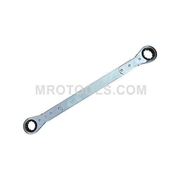 Lang 9665 Flat Ratcheting Box Wrench, 12 Point, Extra Long, Metric