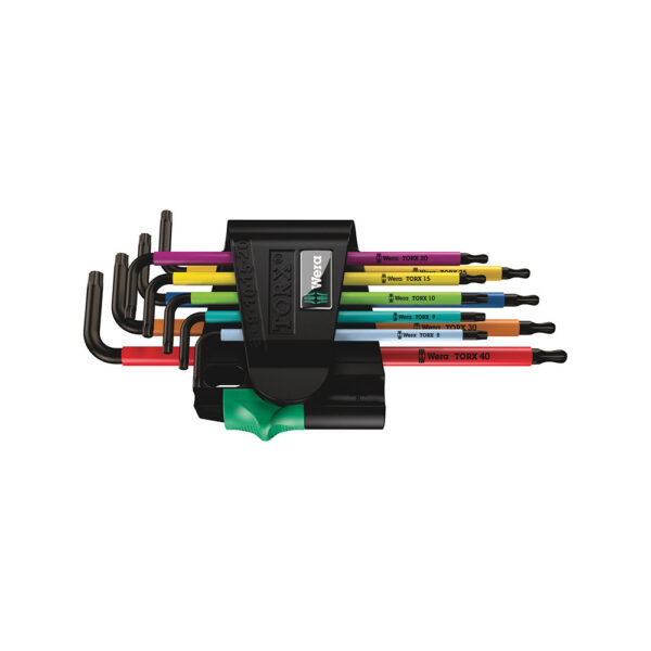 Wera 05024335001 9 Pc. 967/9 TX BO Multicolor 1 BLackLaser L-Key Set for Tamper-Proof TORX Screws