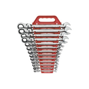 GearWrench 9702D 13PC 72-Tooth 12 Point Flex Head Ratcheting Combination SAE Wrench Set